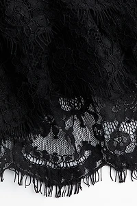 Lace-Trimmed Mini Skirt