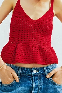 Crochet-Look Strappy Top