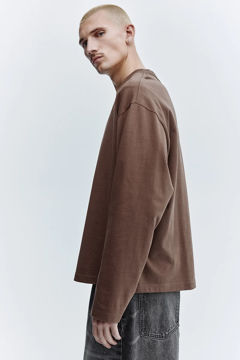 T-shirt à manches longues grande taille en jersey