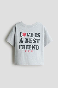 Cotton T-Shirt with Printed Motif