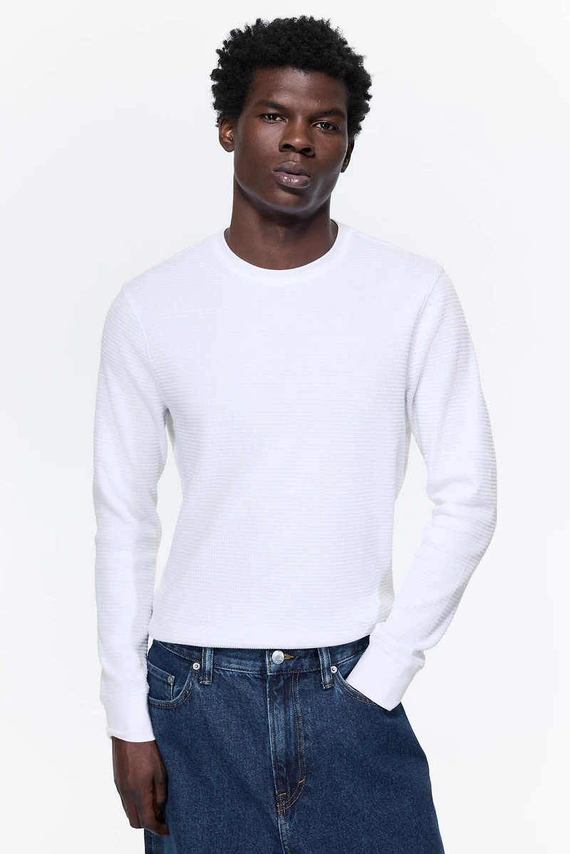 Slim Fit Waffled Jersey Shirt