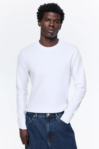 Slim Fit Waffled Jersey Shirt