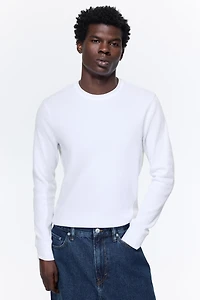 Slim Fit Waffled Jersey Shirt