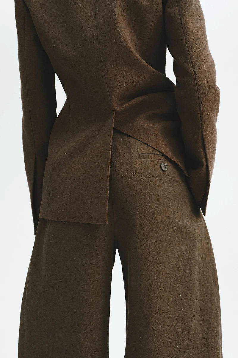 Linen-Blend Balloon Pants