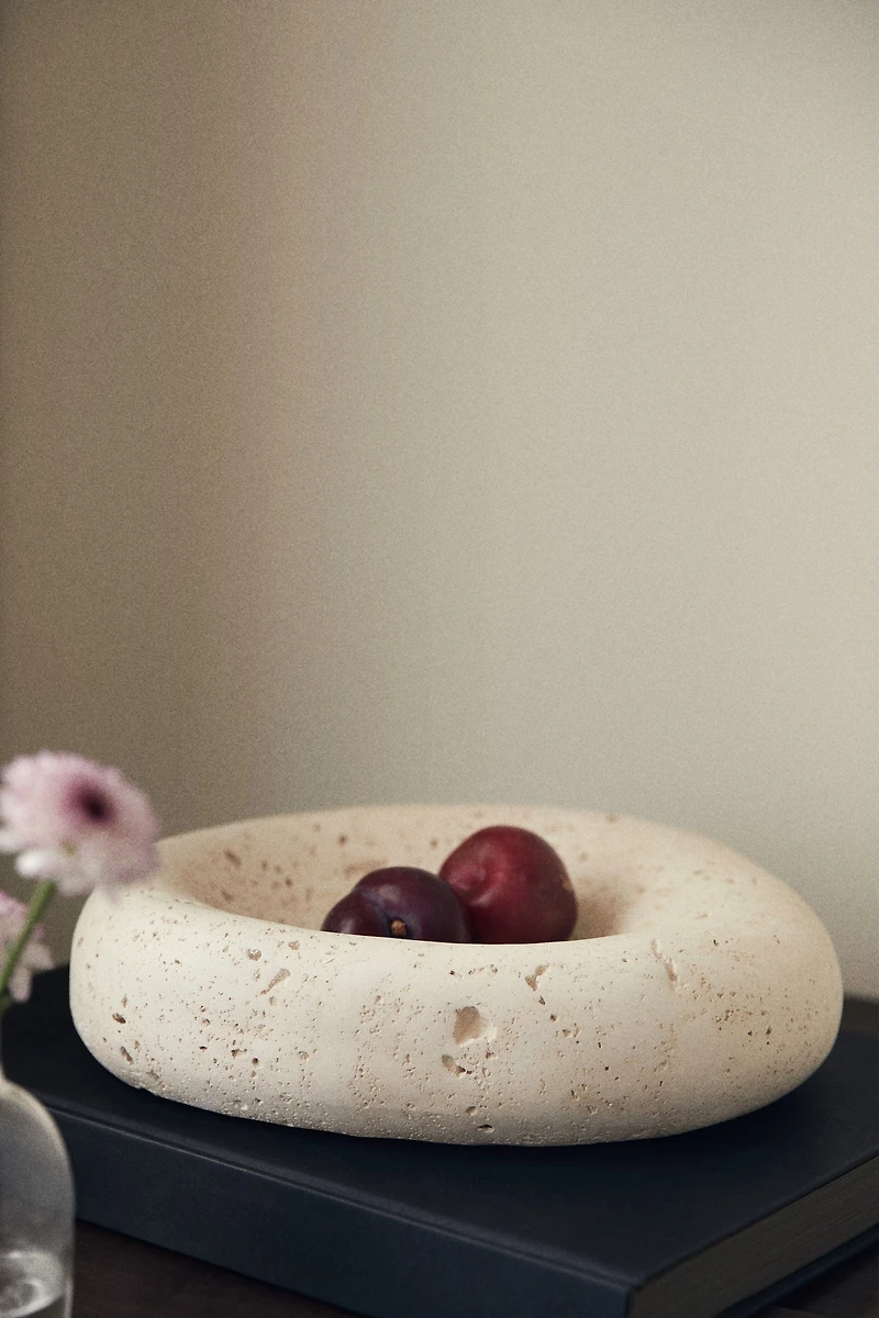 Large Asymmetric Stoneware Bowl