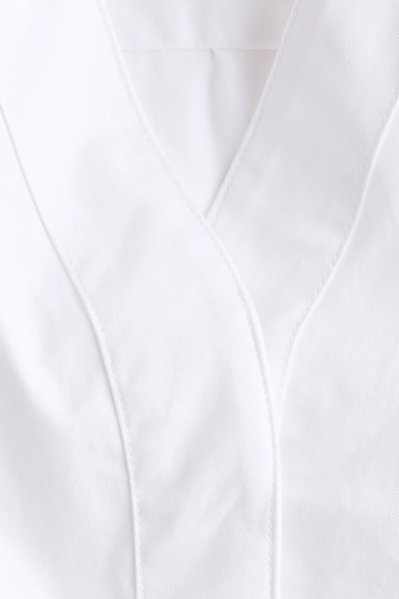 Tapered-Waist Cotton Blouse