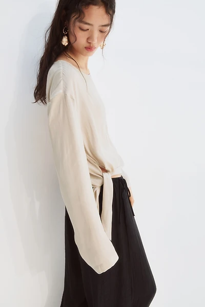 One-Shoulder Tie-Detail Top