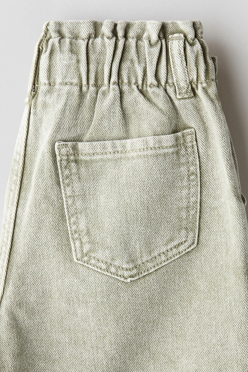 Wide Leg Paper-bag Jeans