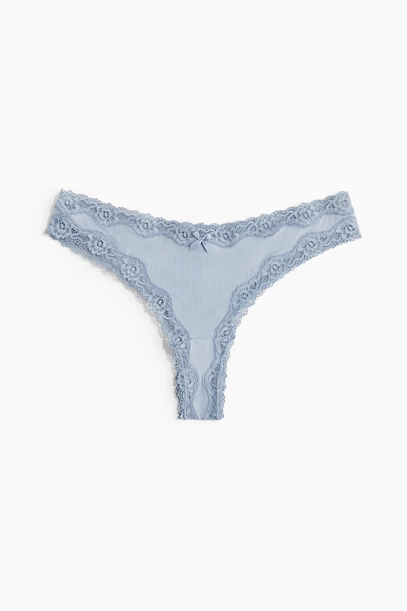 Lot de 5 culottes en microfibre et dentelle
