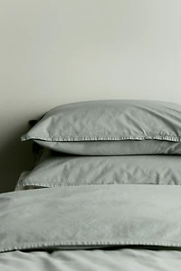 Washed Cotton Twin Duvet Cover Set