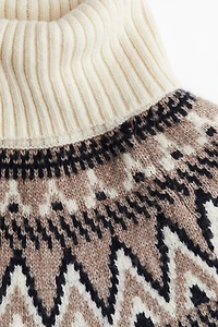 Chandail à col roulé en tricot jacquard