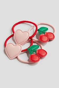 4-Pack Appliquéd Hair Elastics