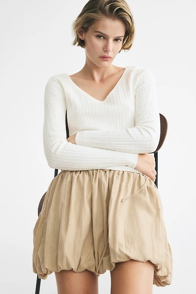 Chandail en tricot torsadé de viscose mélangée