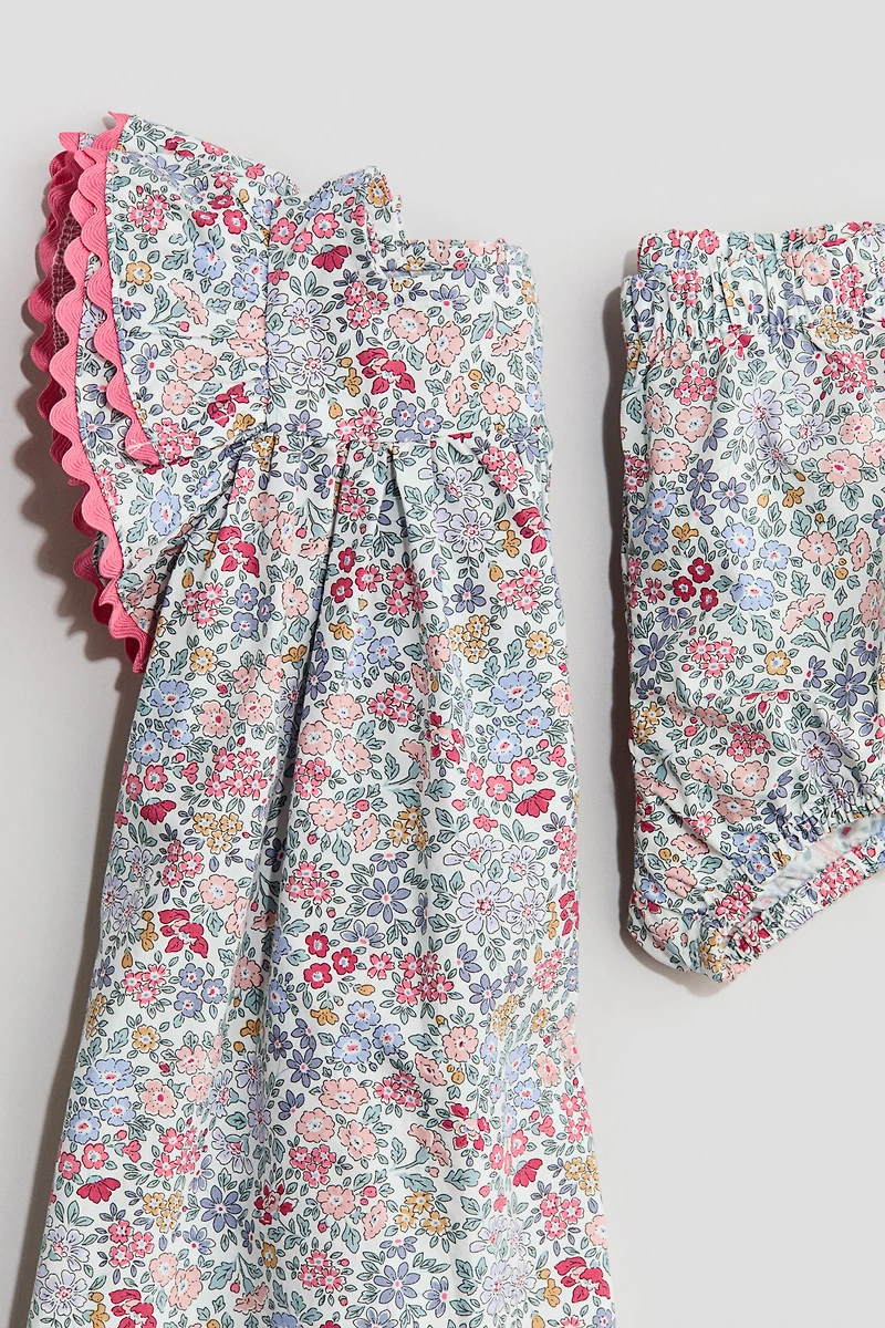 2-Piece Cotton Dress and Bloomers Set