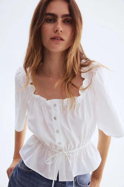 Blouse à volants en coton