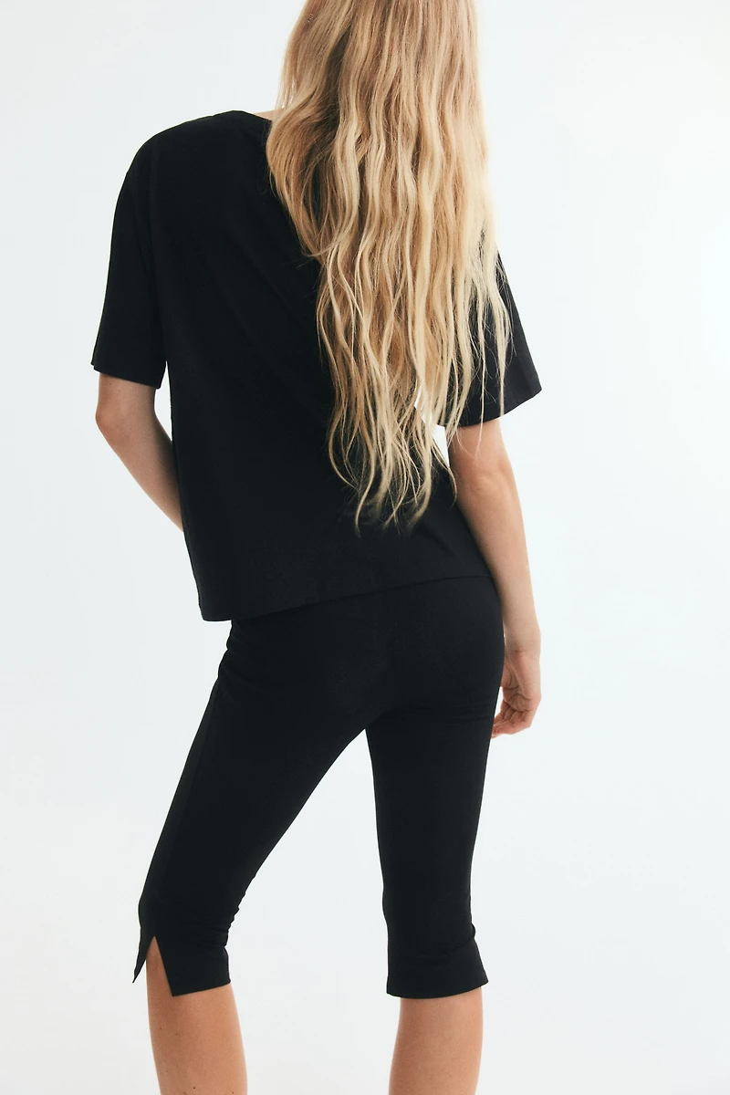 Lace-Inset Cotton T-Shirt