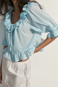 Cotton Blouse with Eyelet Embroidery