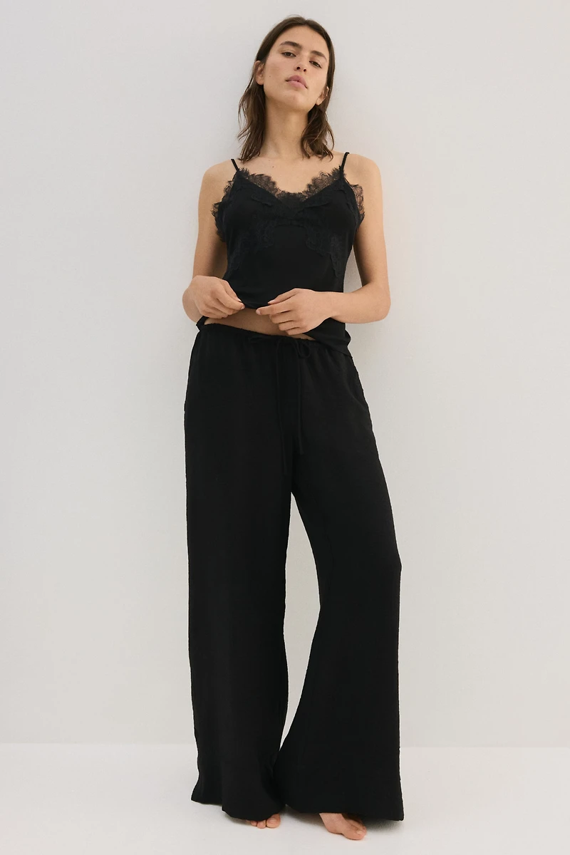 Viscose-Blend Drawstring Pants