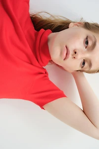 Fine-Knit Turtleneck Top