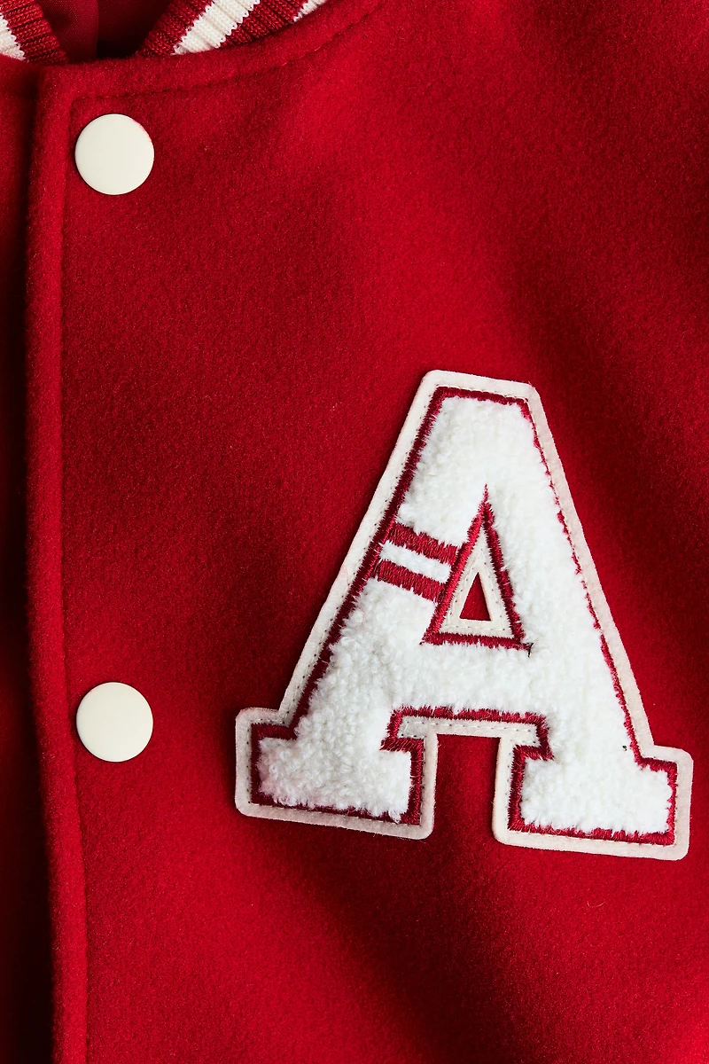 Motif-Detail Baseball Jacket