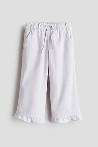 Linen-Blend Drawstring Pants