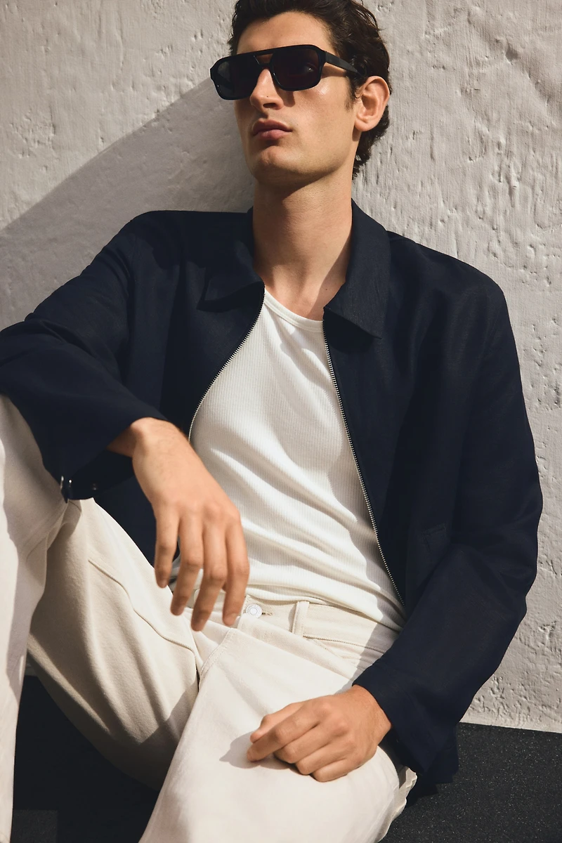 Regular-Fit Linen-Blend Jacket