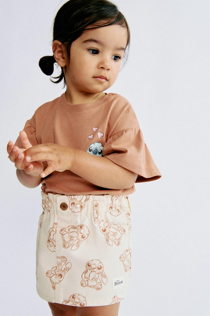 Printed Twill Skirt