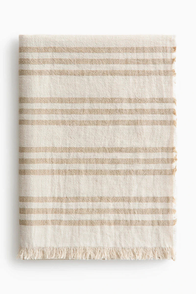 Patterned Linen Throw