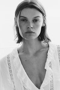 Lace-Trimmed Blouse