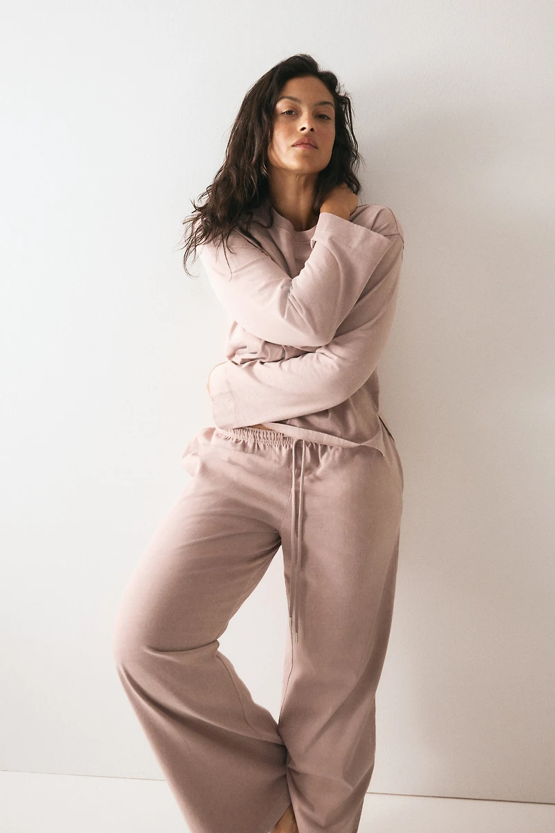 Pantalon en coton à l'aspect délavé