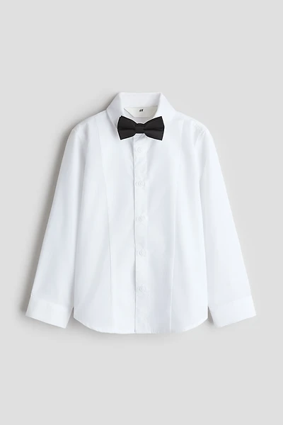 Ensemble smoking 2 pièces chemise et nœud papillon