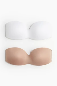 Lot de 2 soutiens-gorge bandeau en microfibre
