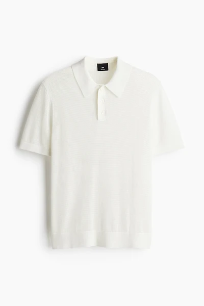 Regular-Fit Hole-Knit Polo Shirt