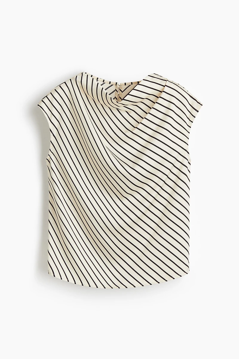 Cap-Sleeved Satin Blouse