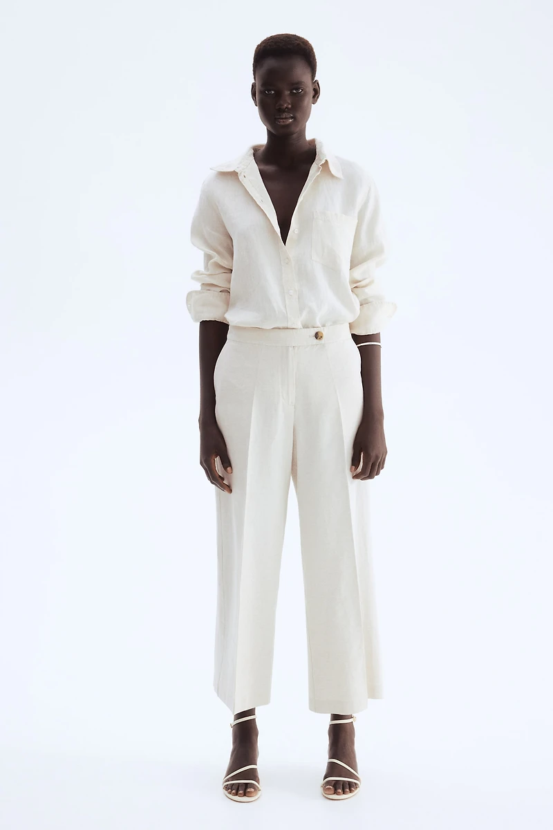 Dressy Linen-Blend Pants