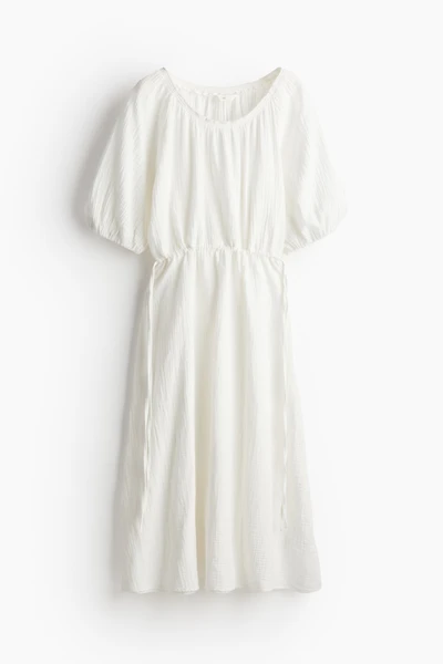 Robe en coton avec cordon de serrage à la taille