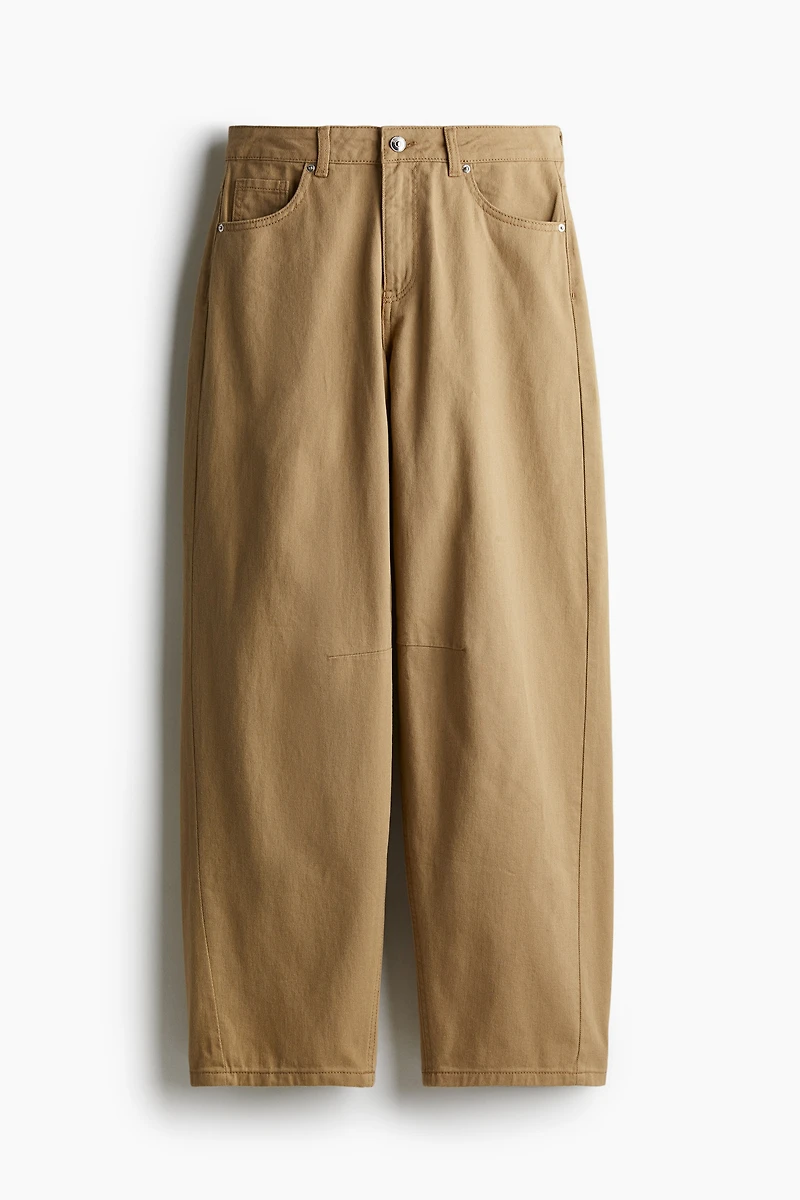 Pantalon en sergé à jambes tonneau