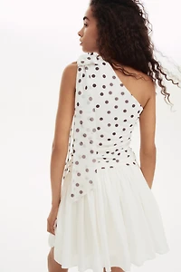 One-Shoulder Mesh Top