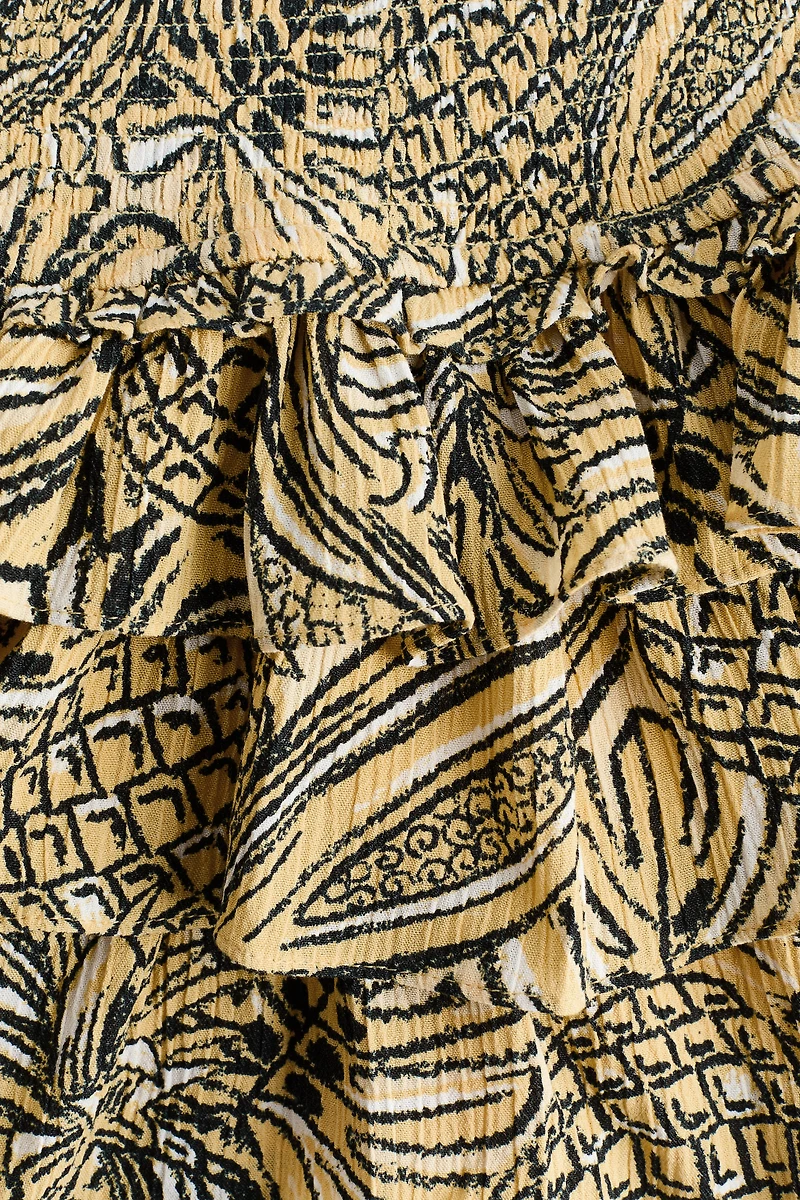 Tiered Viscose Mini Skirt