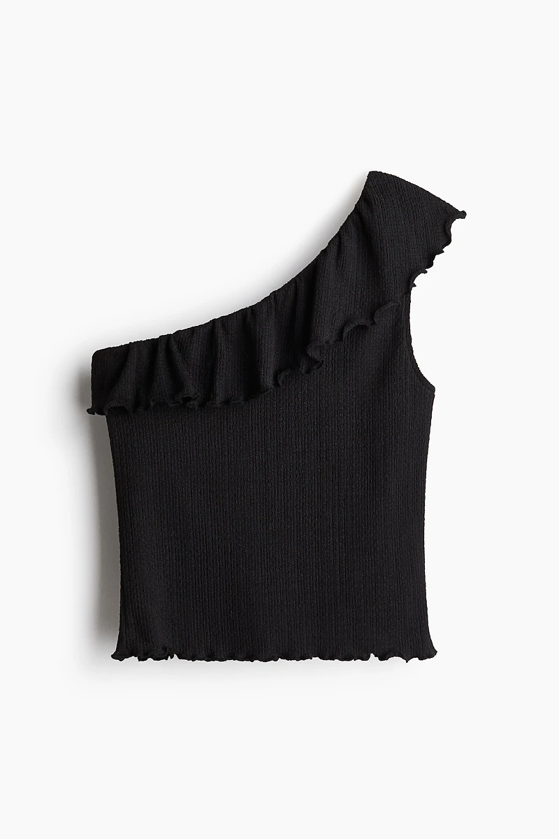 Flounced One-Shoulder Top