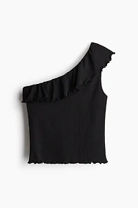 Flounced One-Shoulder Top