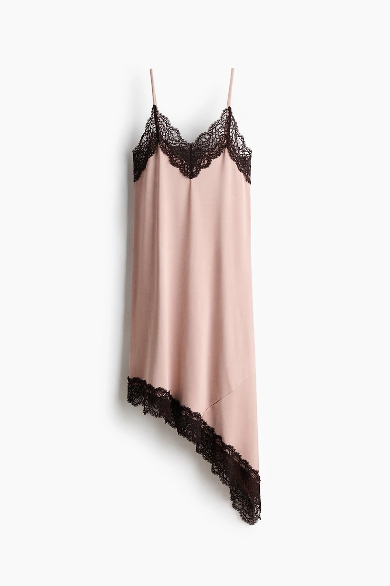 Lace-Trimmed Slip Dress
