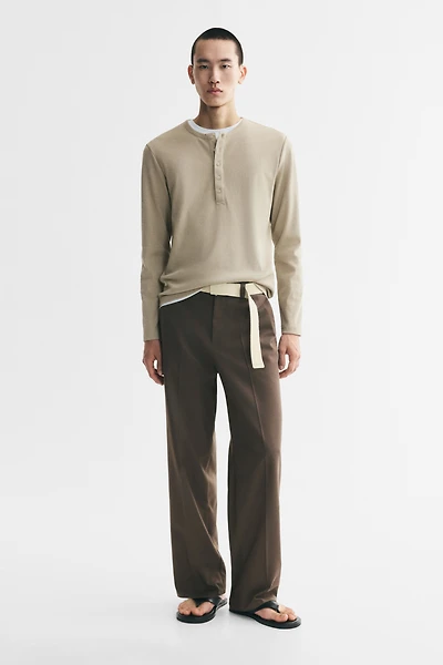 Relaxed-Fit Wide-Leg Tailored Pants