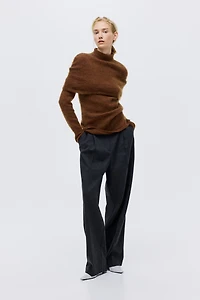Mohair-Blend Mock Turtleneck Top