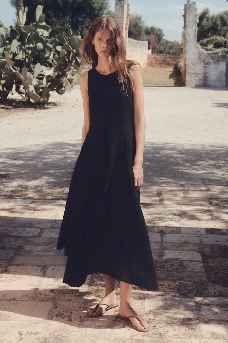 Asymmetric-Hem Dress