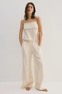Viscose-Blend Drawstring Pants