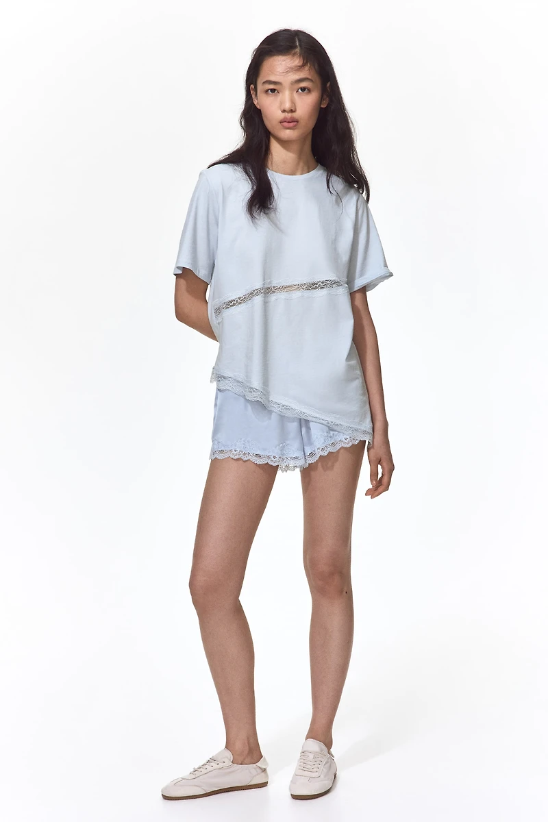 T-shirt avec dentelle
