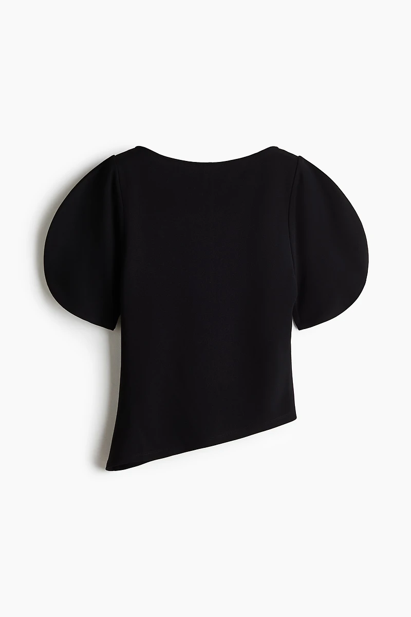 Puff-Sleeved Asymmetric Top