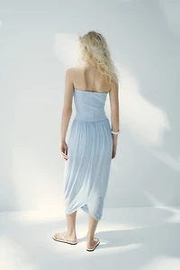 Bubble-Hem Bandeau Dress
