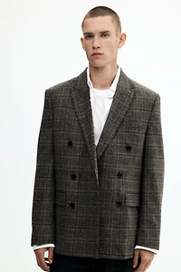 Veste croisée classique en laine mélangée